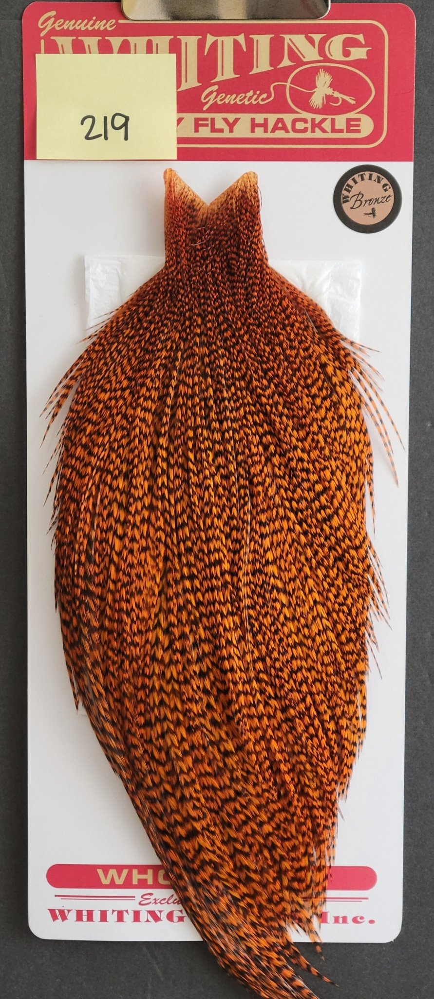 Flash Sale Hackle 219 - Whiting Cape Bronze - Grizzly Dyed Burnt Orange (sizes 8 - 22) - Hackle - Fly Fish Food