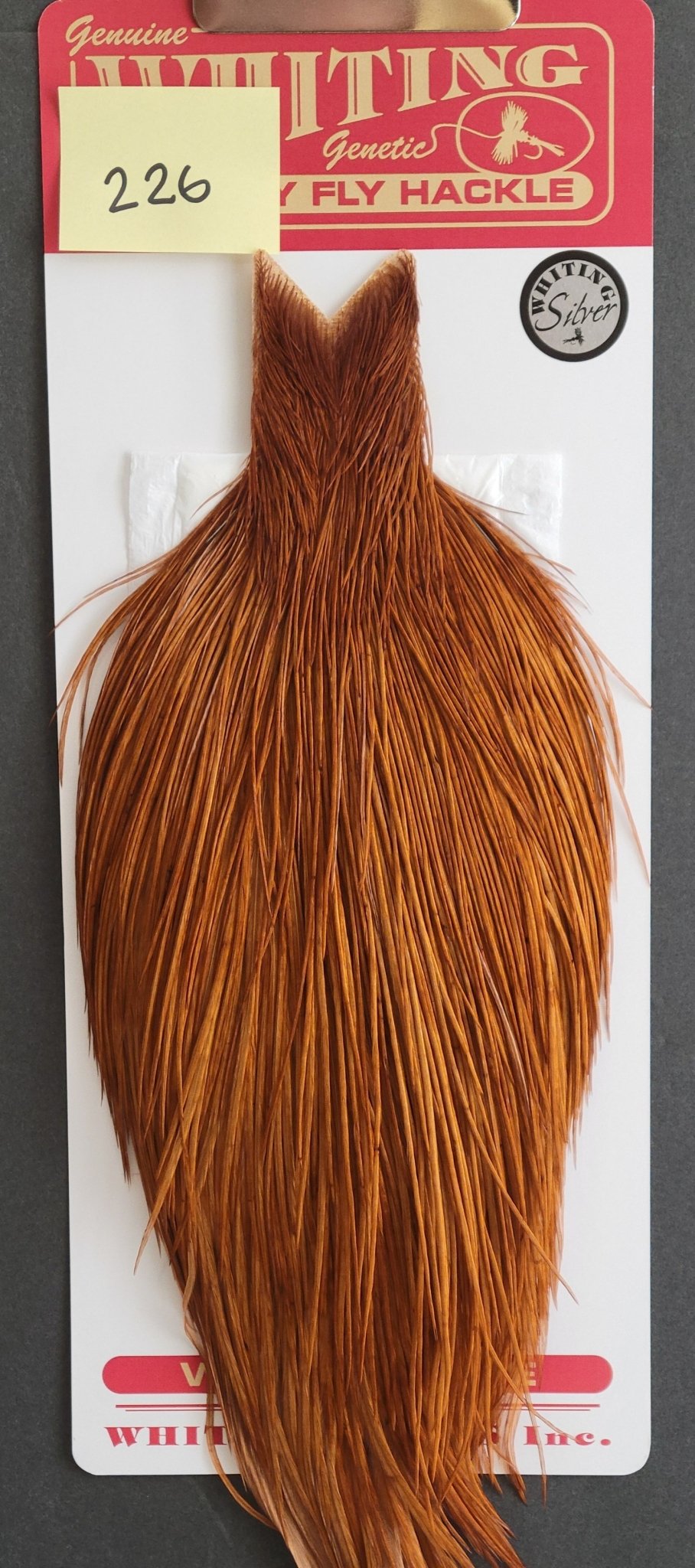 Flash Sale Hackle 226 - Whiting Cape Silver - White Dyed Brown (sizes 8 - 22) - Hackle - Fly Fish Food