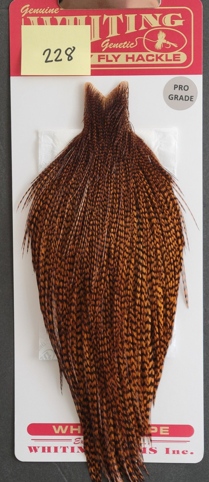 Flash Sale Hackle 228 - Whiting Cape Pro - Grizzly Dyed Brown (sizes 8 - 22) - Hackle - Fly Fish Food