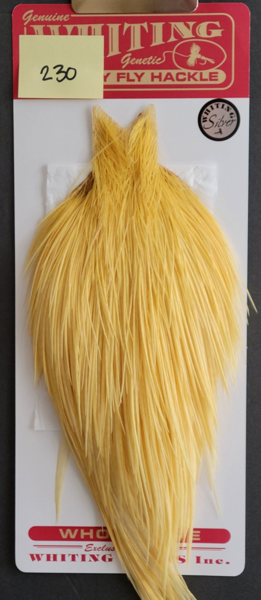 Flash Sale Hackle 230 - Whiting Cape Silver - White Dyed Pale Yellow (sizes 8 - 22) - Hackle - Fly Fish Food