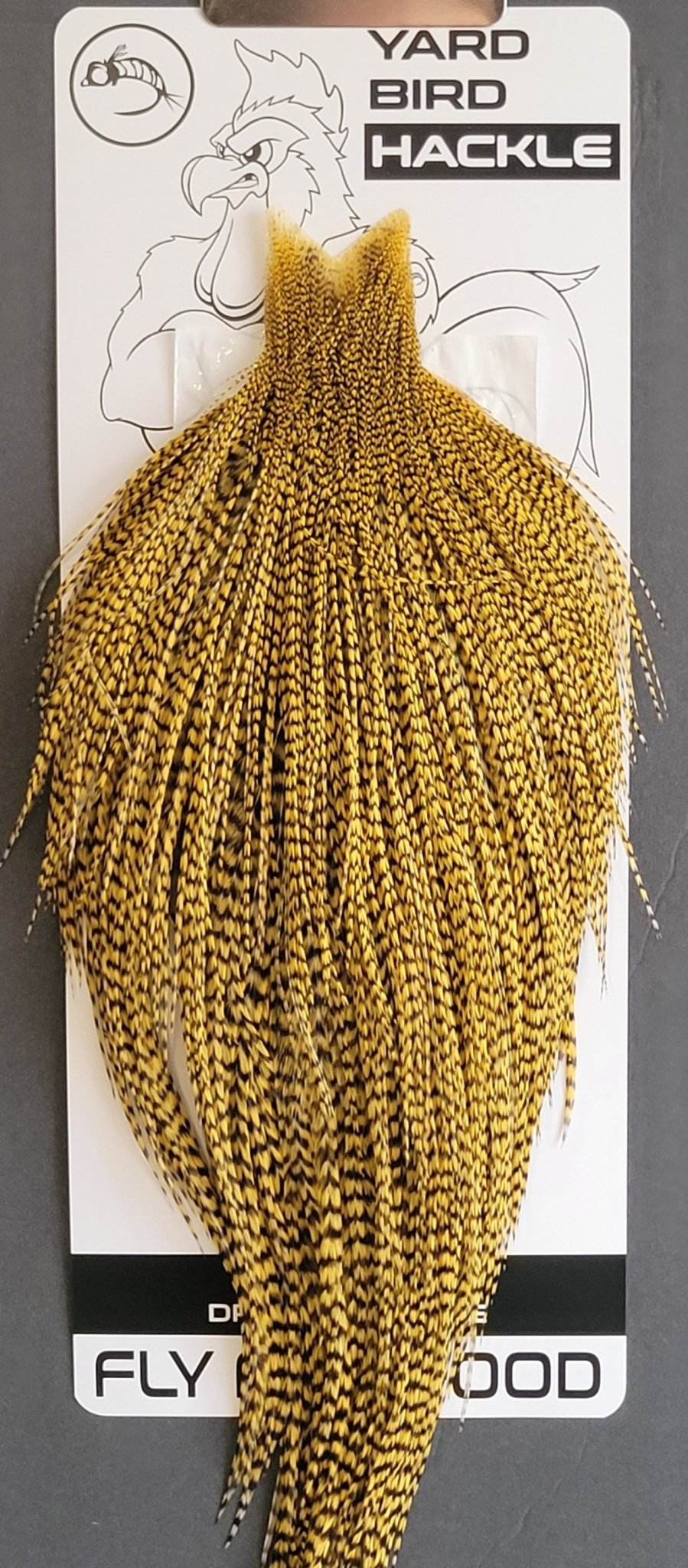 Flash Sale Hackle 291 - Yard Bird Cape NA - Grizzly Dyed Golden Straw (sizes 8 - 22) - Hackle - Fly Fish Food
