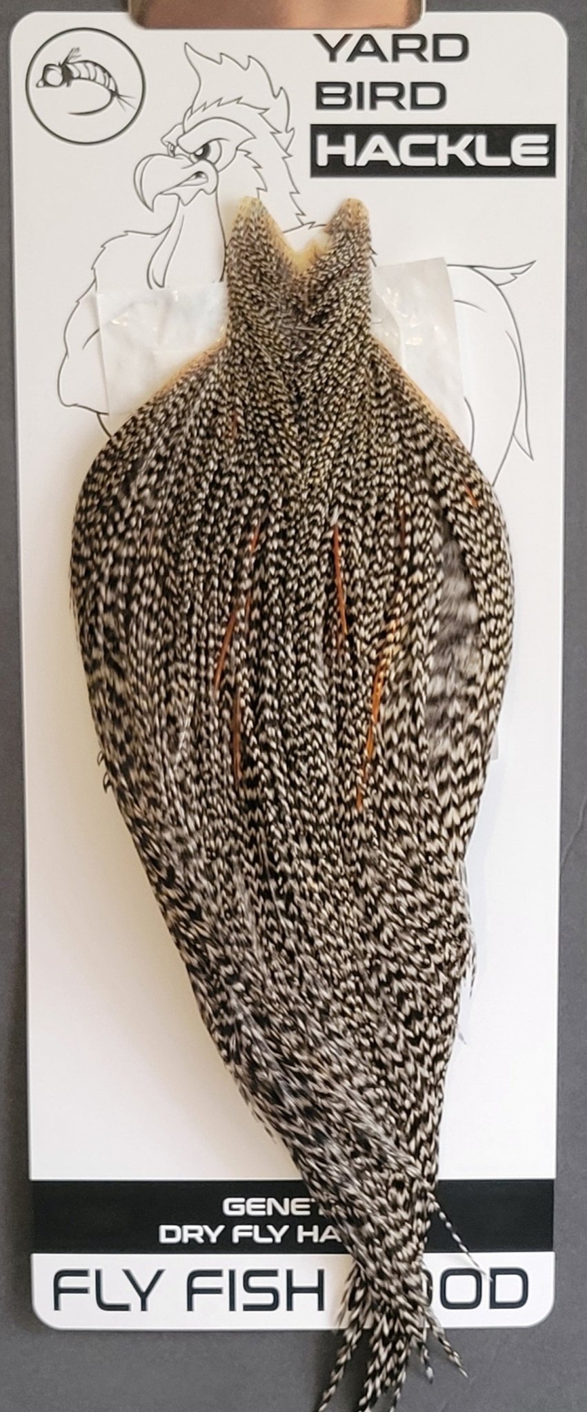 Flash Sale Hackle 296 - Yard Bird Cape NA - Grizzly Variant (sizes 8 - 22) - Hackle - Fly Fish Food