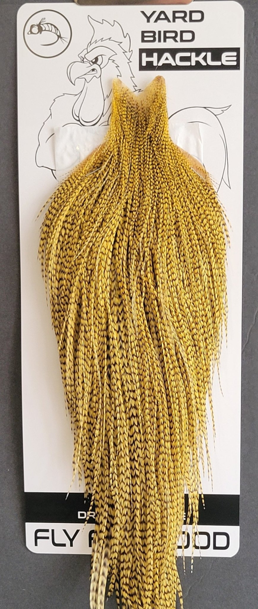 Flash Sale Hackle 29 - Yard Bird Cape NA - Grizzly Dyed Golden Straw (sizes 8 - 22) - Hackle - Fly Fish Food