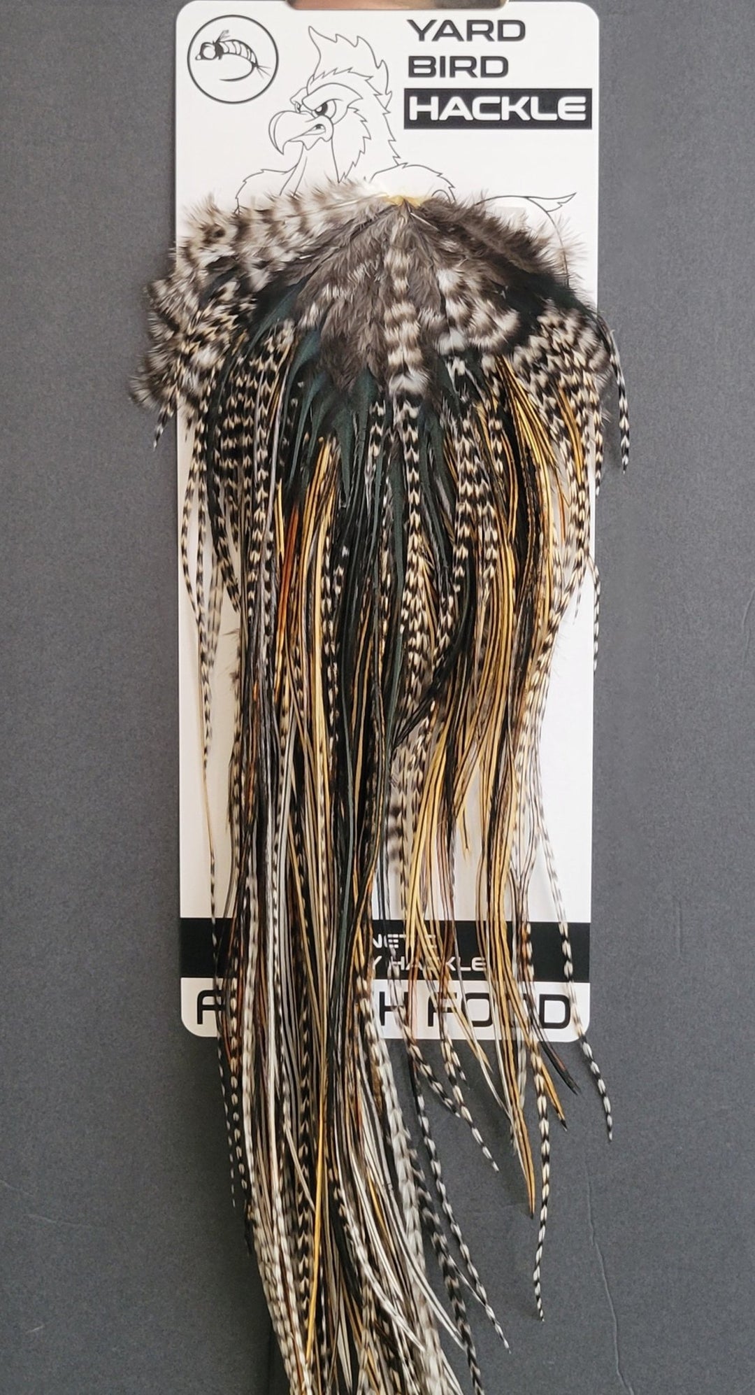 Flash Sale Hackle 404 - Yard Bird Saddle NA - Grizzly Variant (size 12 - 14) - Hackle - Fly Fish Food