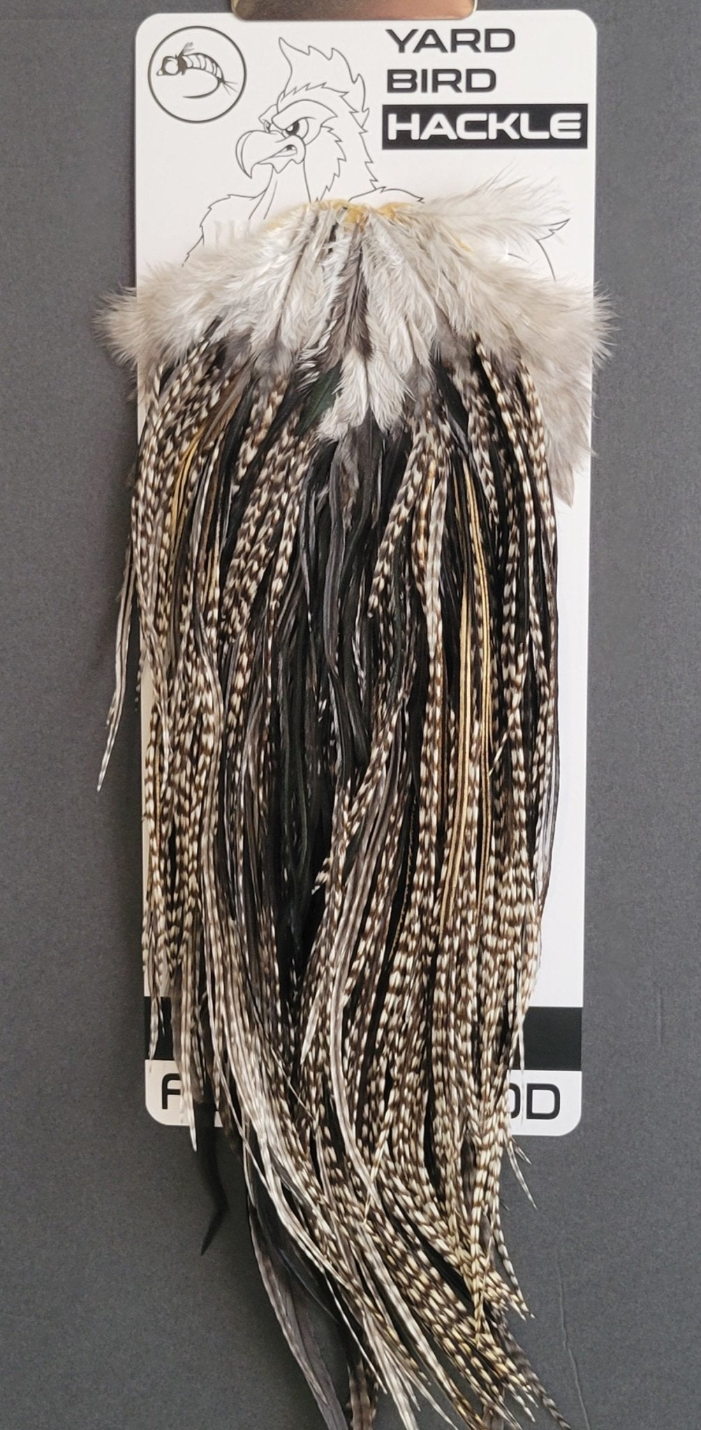 Flash Sale Hackle 406 - Yard Bird Saddle NA - Grizzly Variant (size 12 - 14) - Hackle - Fly Fish Food