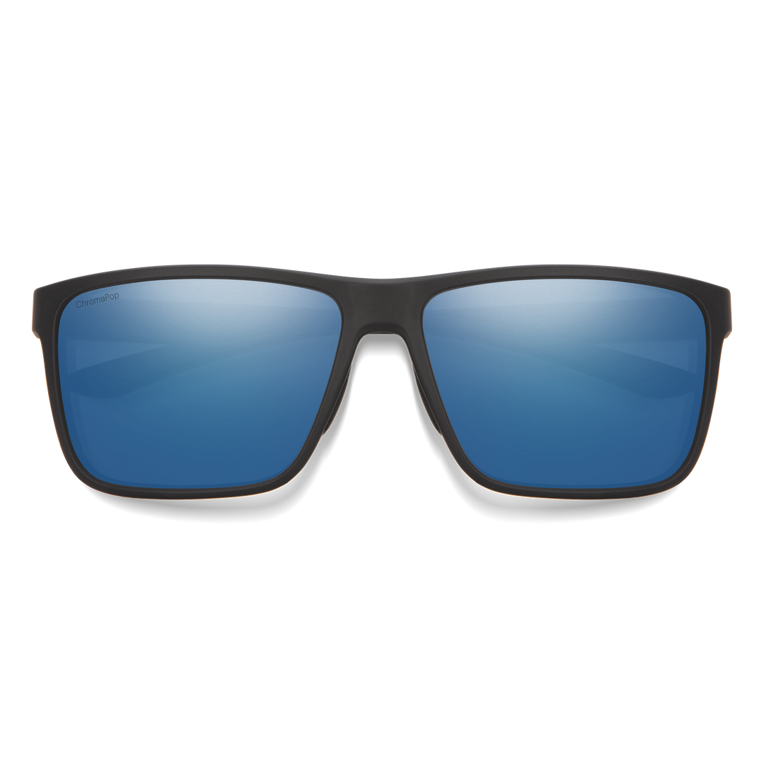 Riptide Matte Black / ChromaPop Polarized Blue Mirror