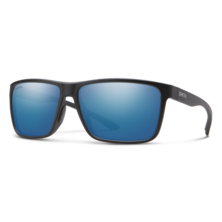 Riptide Matte Black / ChromaPop Polarized Blue Mirror