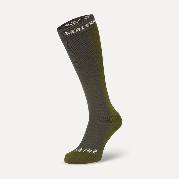 Sealskinz- Worstead Waterproof Cold Wether Knee Length Sock - Olive