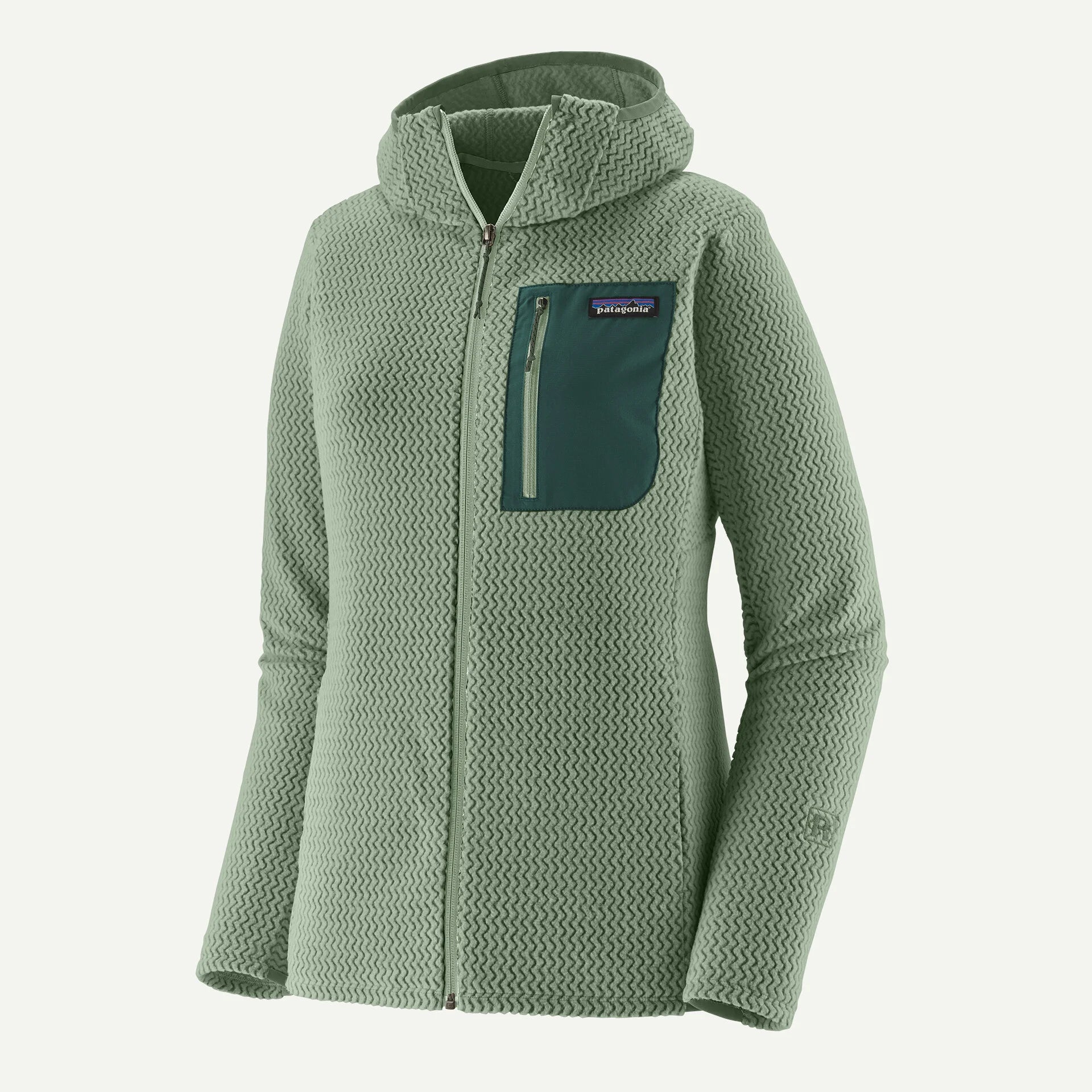 Patagonia Women's R1 Air Full - Zip Hoody - Ellwood Green - Apparel - Fly Fish Food