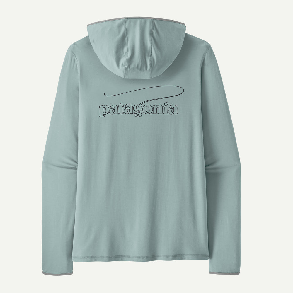 Patagonia - Men's Tropic Comfort Natural Graphic Sun Hoody - Casting Logo: Thermal Blue - Apparel - Fly Fish Food