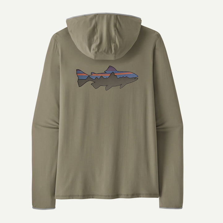 Patagonia - Men's Tropic Comfort Natural Graphic Sun Hoody - Fitz Roy Trout: River Rock Green