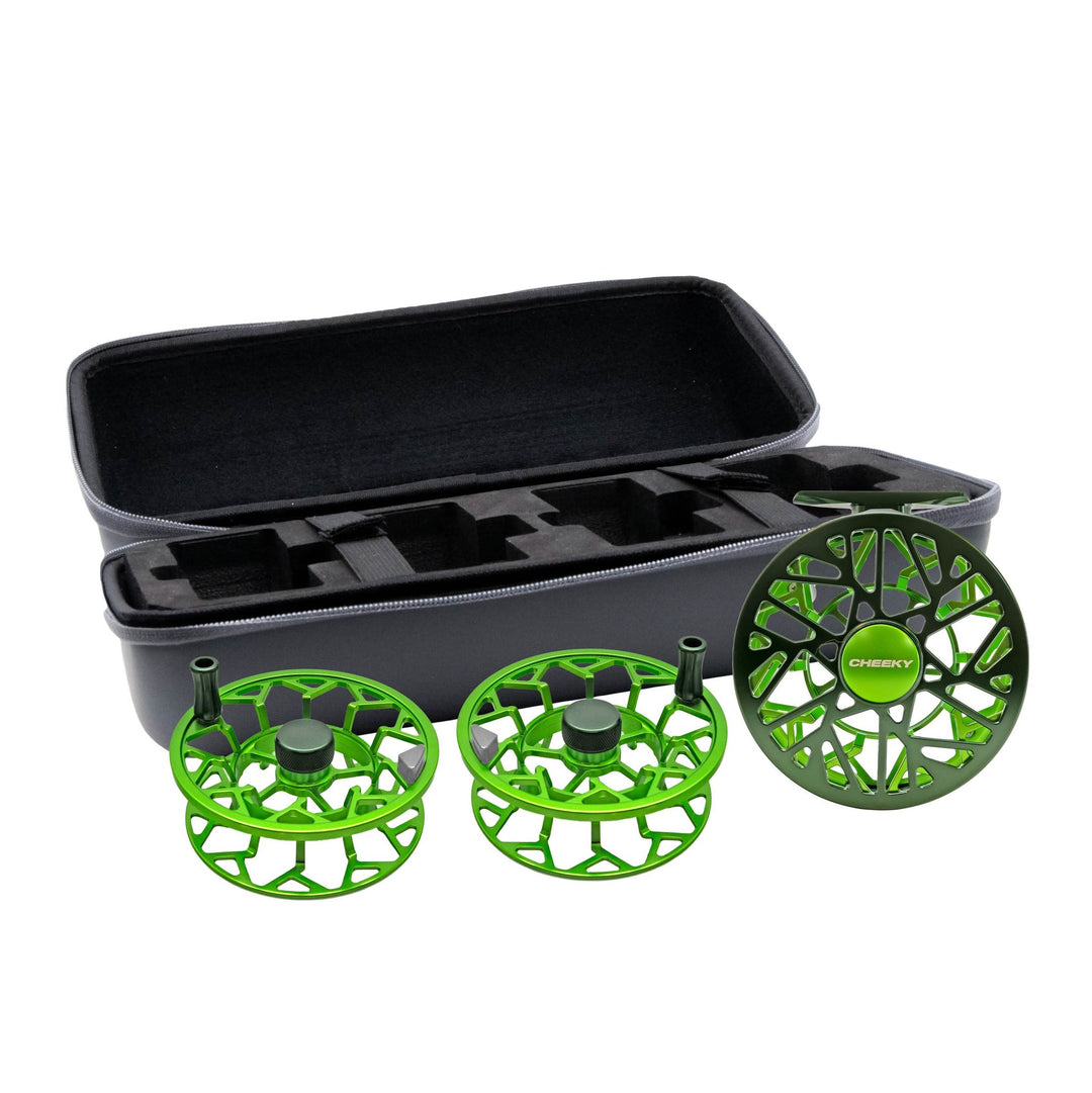 Cheeky Burst 350 Triple Play Fly Reel and Spool Bundle, Lucky