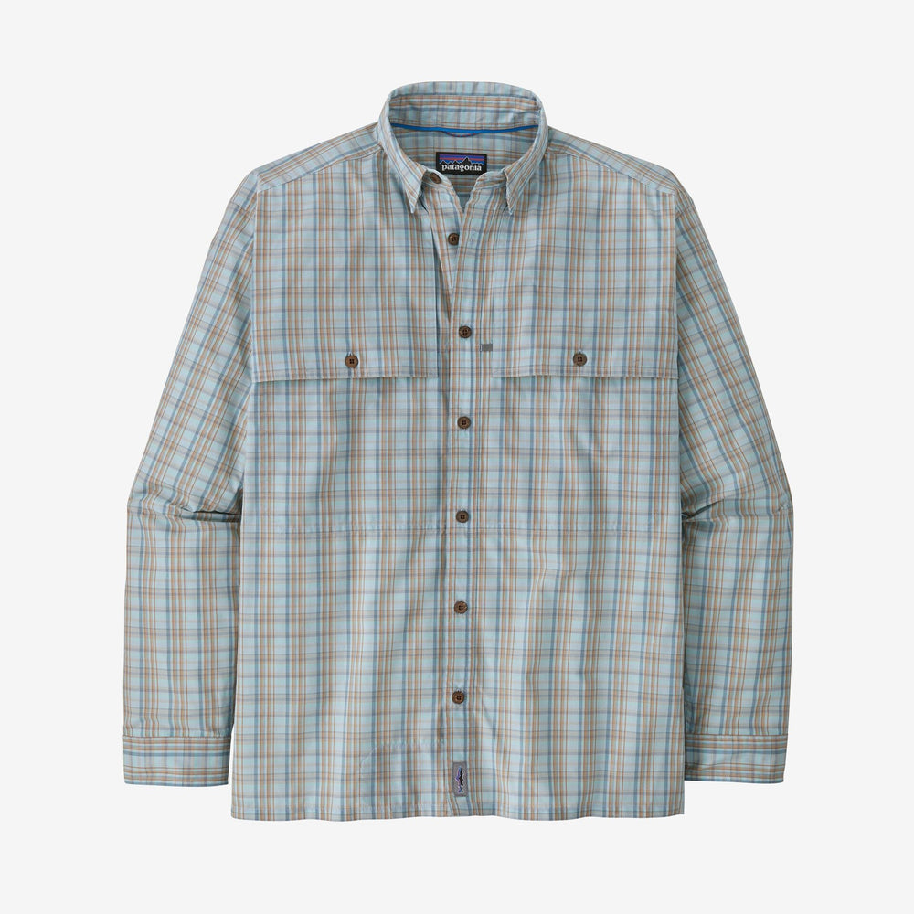Patagonia - Men's Long - Sleeved Island Hopper Shirt - Down River: Steam Blue - Apparel - Fly Fish Food