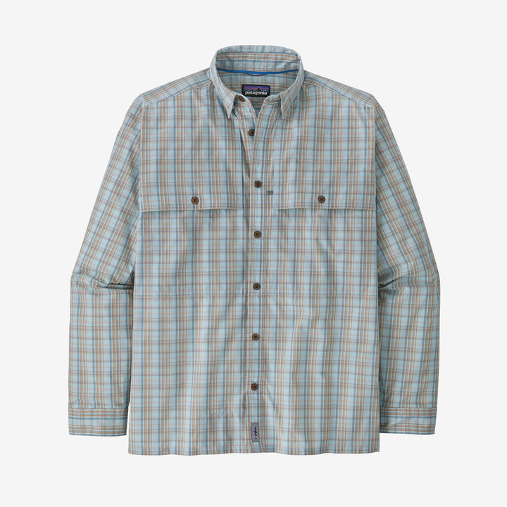 Patagonia - Men's Long - Sleeved Island Hopper Shirt - Down River: Steam Blue - Apparel - Fly Fish Food