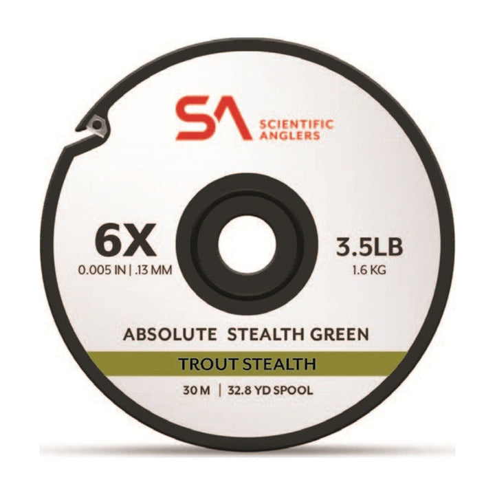 Scientific Anglers Absolute Stealth Green Trout Stealth Tippet - 30m - Tippet, Leader & Accessories - Fly Fish Food
