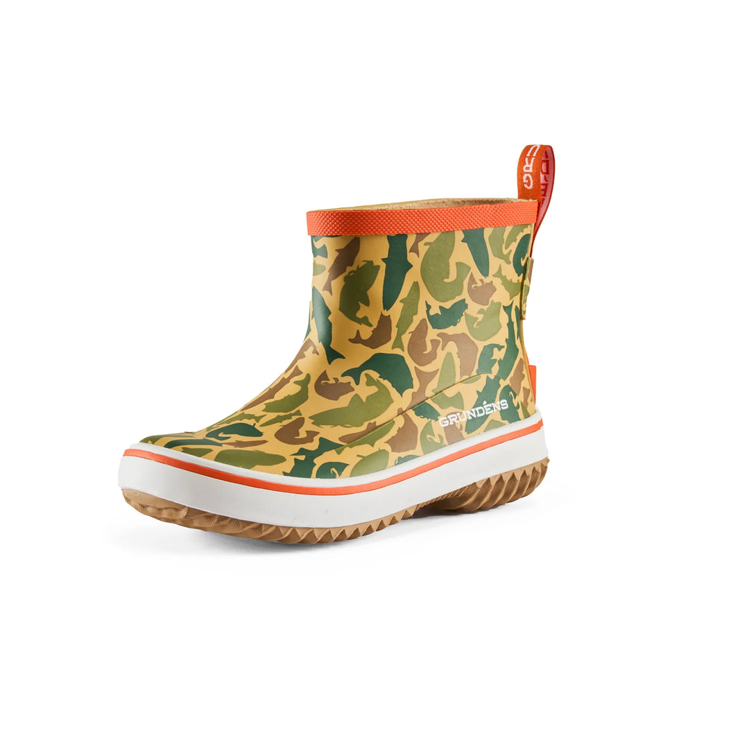 Grundens Kid's Guppy Rain Boot - Fish Camo