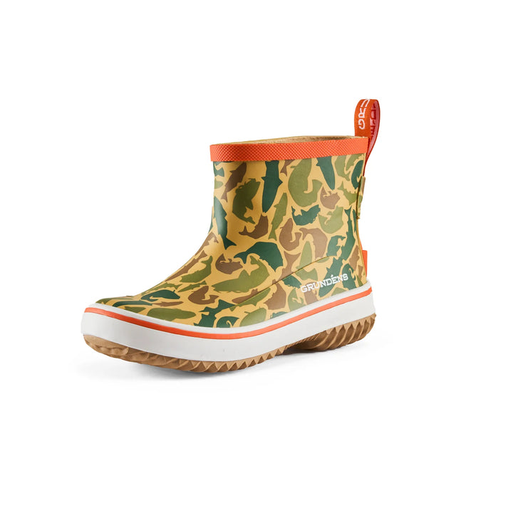 Grundens Kid's Guppy Rain Boot - Fish Camo