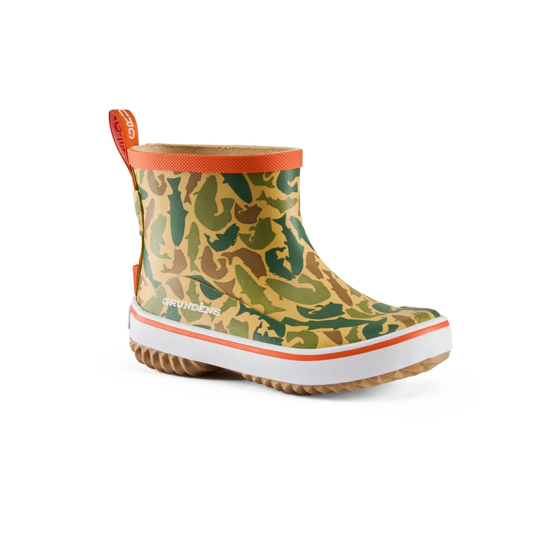 Grundens Kid's Guppy Rain Boot - Fish Camo
