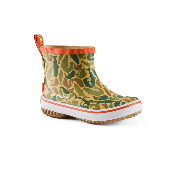 Grundens Kid's Guppy Rain Boot - Fish Camo