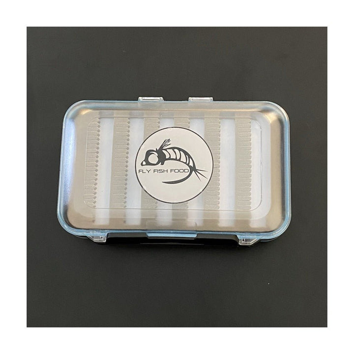 FLY FISH FOOD LOGO FLY BOX, CLEAR DOUBLE SIDED - LARGE, DRY AND NYMPH FOAM - Fly Boxes - Fly Fish Food
