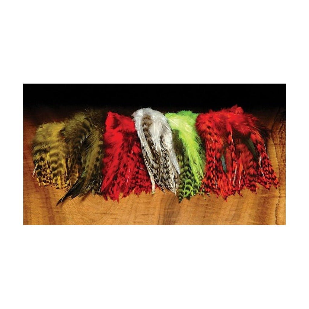 Hareline Strung 4 - 6" Grizzly Variant Saddle Hackle - Feathers & Marabou - Fly Fish Food