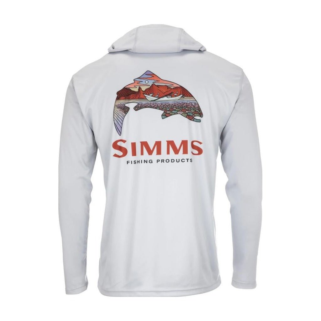 Simms Men's Tech Hoody - Artist Series - Trout Logo Flame/Sterling FFF Logo - Apparel - Fly Fish Food