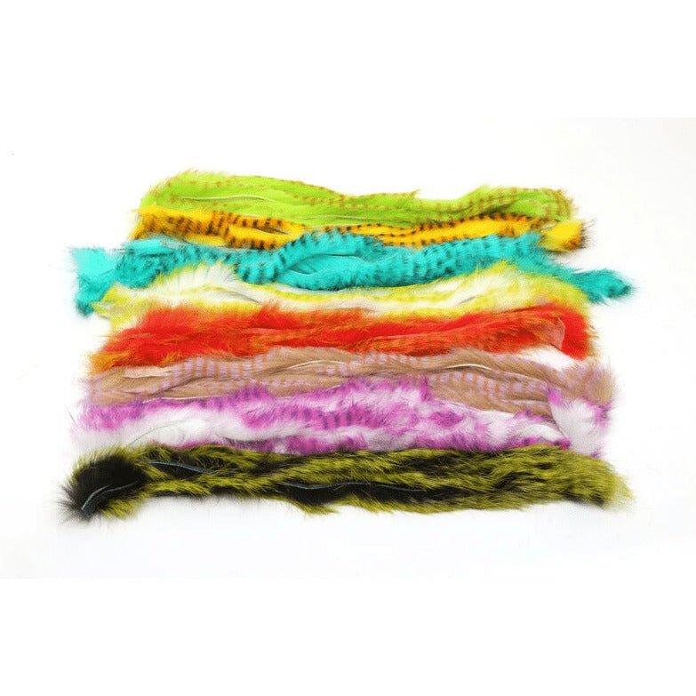 Barred Polychrome Rabbit Strips - Hair & Fur - Fly Fish Food