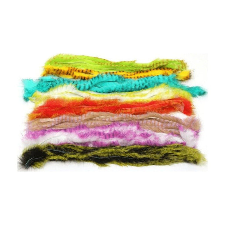Barred Polychrome Rabbit Strips - Hair & Fur - Fly Fish Food