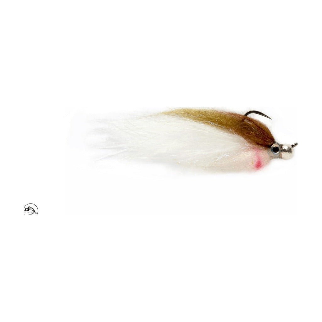 Jiggy Fat Minnow Olive & White Barbless - Flies - Fly Fish Food