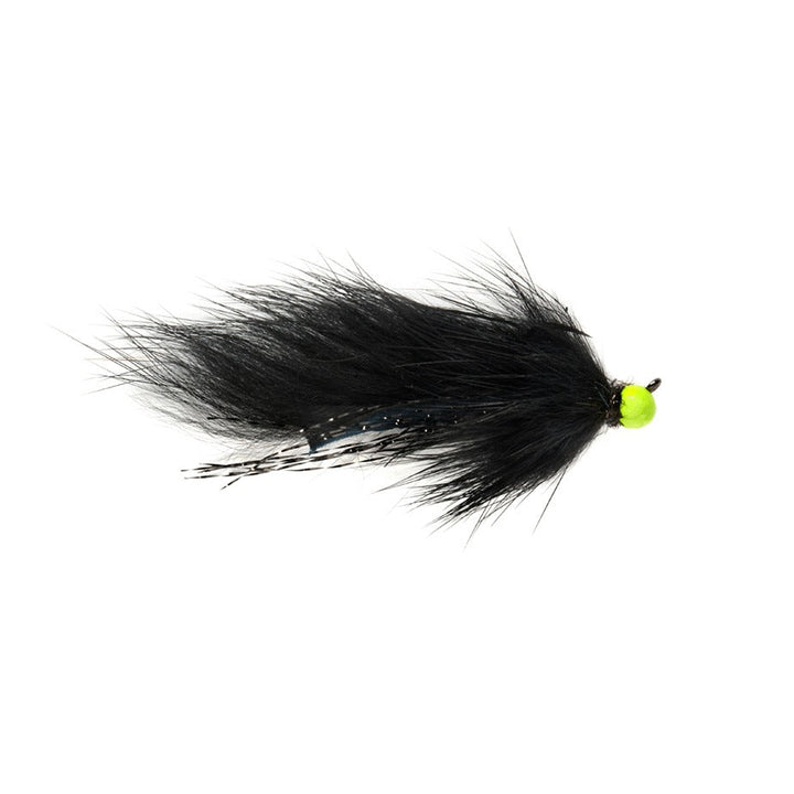 Tactical Hot Head Jig Zonker Black Barbless - Flies - Fly Fish Food