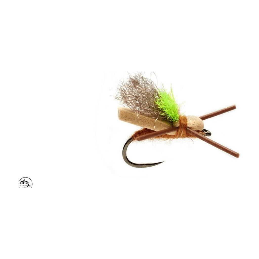 Mini Flopper Tan Barbless Size 12 - Flies - Fly Fish Food