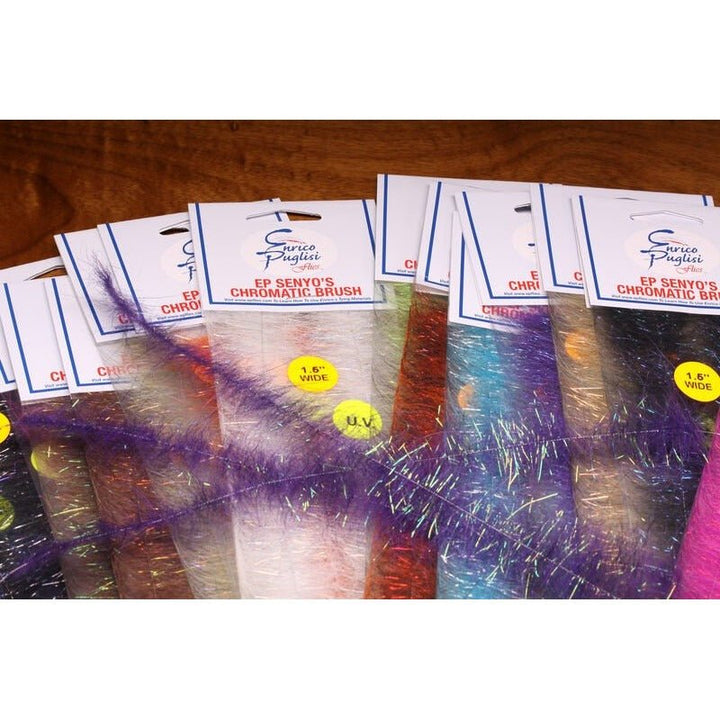 EP Senyo's Chromatic Brush - 1.5" - Synthetic Fibers & Flash - Fly Fish Food