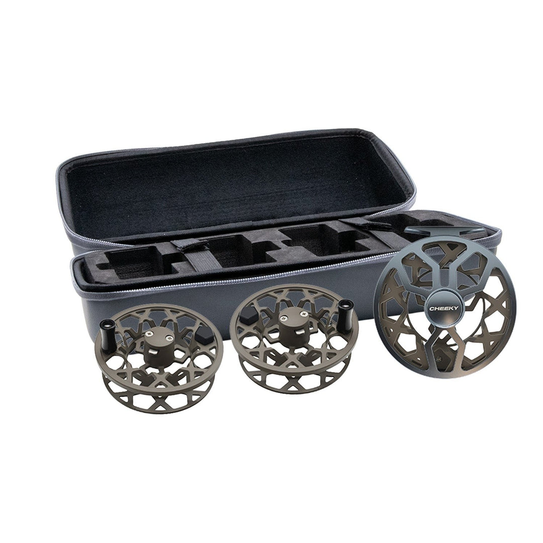 Cheeky Drip 375 Triple Play Fly Reel and Spool Bundle, Rip Tide