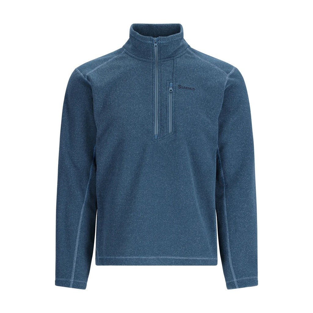 Simms - M's Rivershed - Half Zip Fleece - Neptune Heather - Apparel - Fly Fish Food