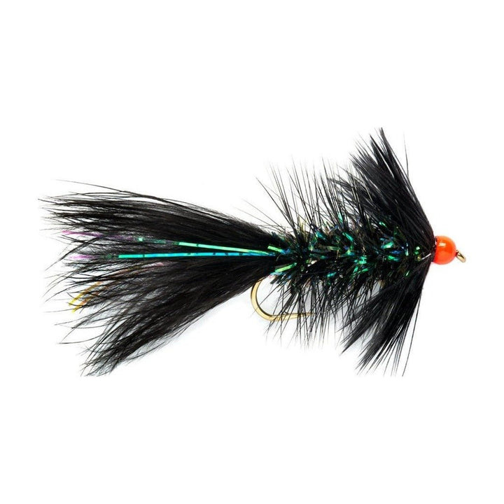 Shimmer Bugger - Black & Orange Bead - Flies - Fly Fish Food