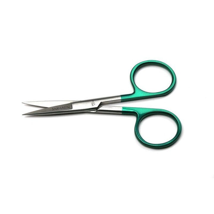 Smhaen Tungsten Carbide 4.5" Green Large Straight Scissors - Tying Tools - Fly Fish Food