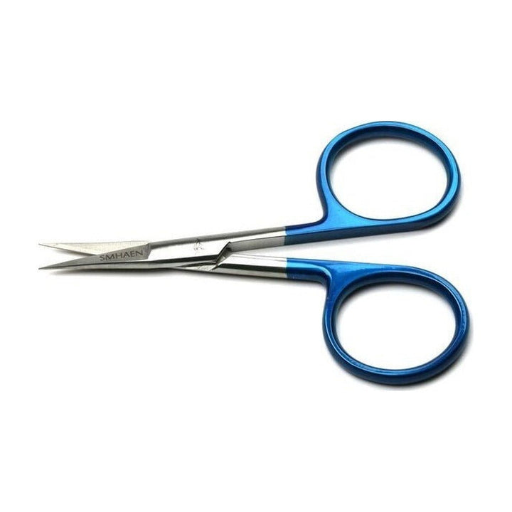 Smhaen Tungsten Carbide 4" Blue Midge Straight Scissors - Tying Tools - Fly Fish Food