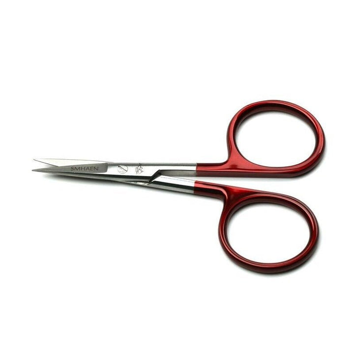 Smhaen Tungsten Carbide 4" Red Regular Straight Scissors - Tying Tools - Fly Fish Food
