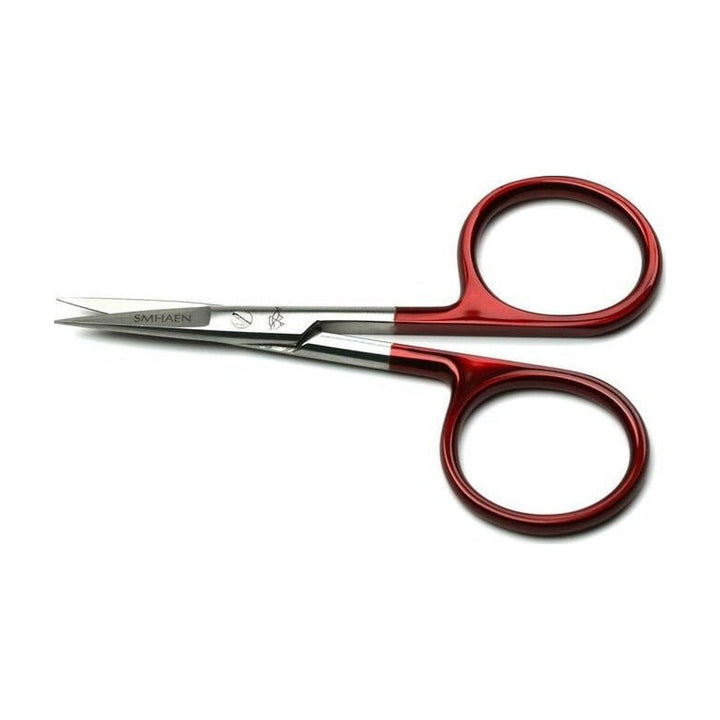 Smhaen Tungsten Carbide 4" Red Regular Straight Scissors - Tying Tools - Fly Fish Food