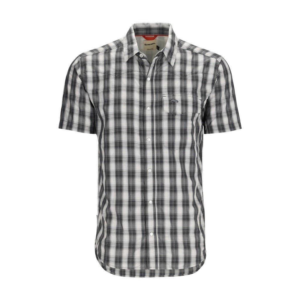 Simms - M's Big Sky Shirt - Short Sleeve - Black Plaid - Apparel - Fly Fish Food