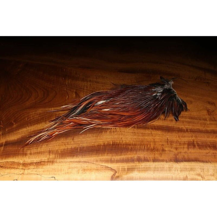 Dyed over White Saddle Patch - Brown - Hackle - Fly Fish Food