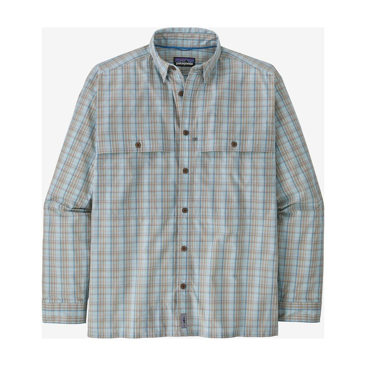 Patagonia - Men's Long - Sleeved Island Hopper Shirt - Down River: Steam Blue - Apparel - Fly Fish Food