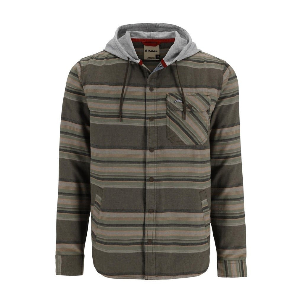 Simms - M's Santee Flannel - Hickory/Dolomite Blanket Stripe - Apparel - Fly Fish Food
