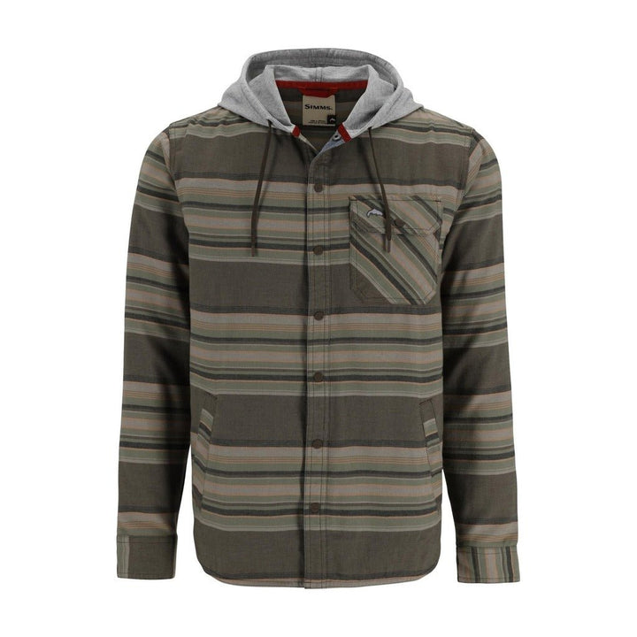 Simms - M's Santee Flannel - Hickory/Dolomite Blanket Stripe - Apparel - Fly Fish Food