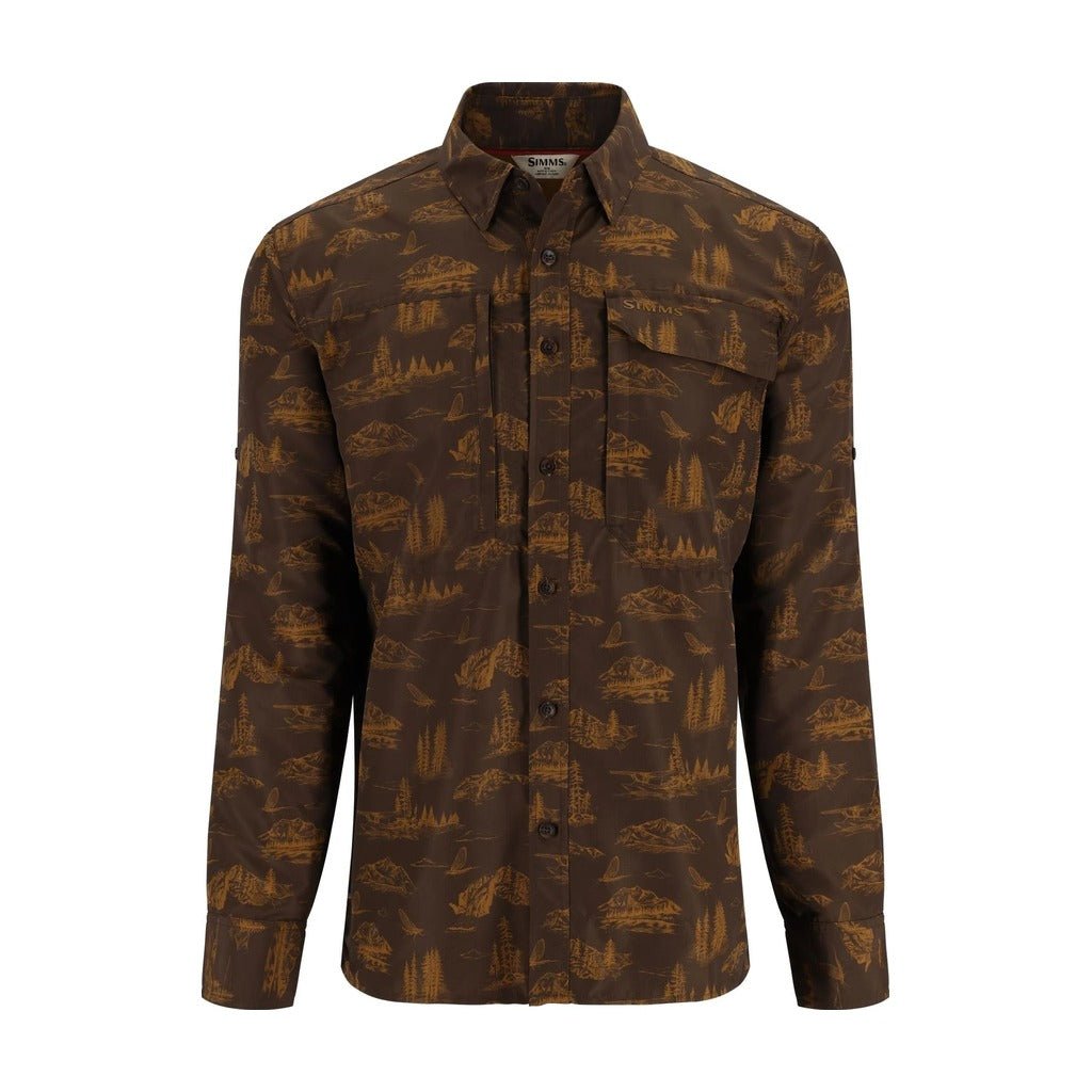 Simms - M's Guide Fishing Shirt - Hickory Mayfly Print - Apparel - Fly Fish Food