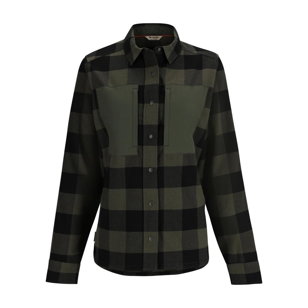 Simms - W's Guide Flannel - Loden Buffalo Check - Apparel - Fly Fish Food