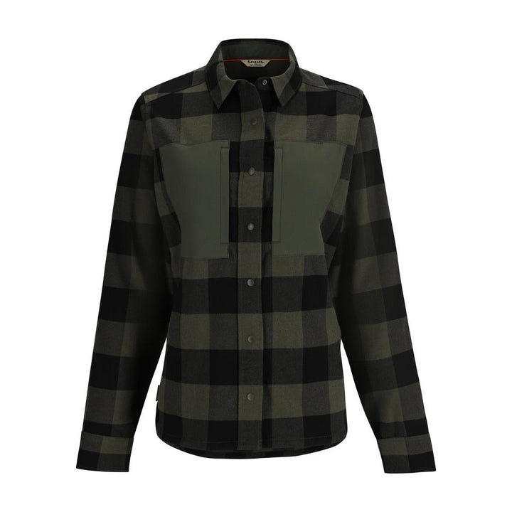 Simms - W's Guide Flannel - Loden Buffalo Check - Apparel - Fly Fish Food