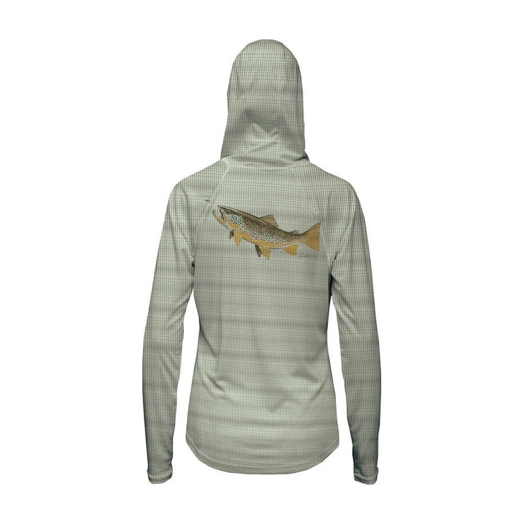 FFF Logo - RepYourWater Hungry Brown Flolite Sun Hoody - Women's - Apparel - Fly Fish Food