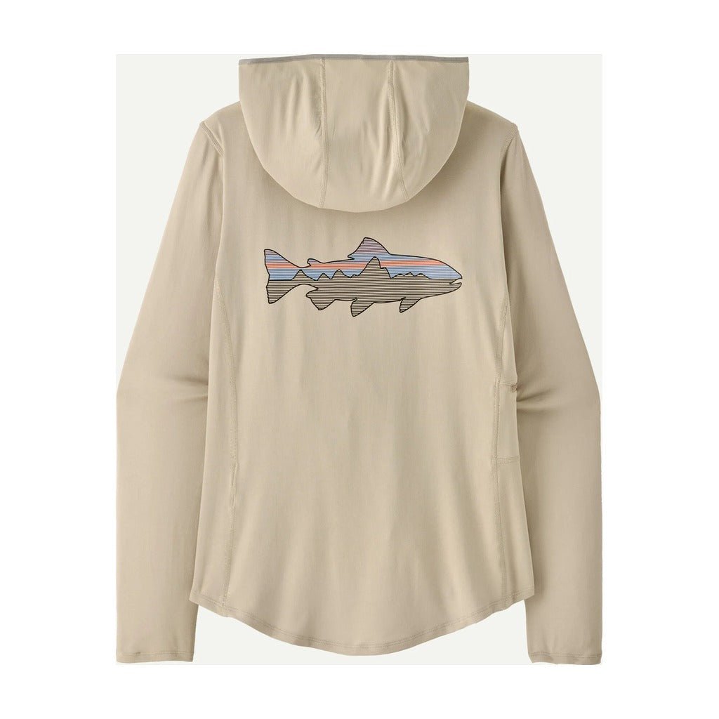 Patagonia - W's Tropic Comfort Natural Graphic Sun Hoody - Fitz Roy Trout: Pumice - Apparel - Fly Fish Food