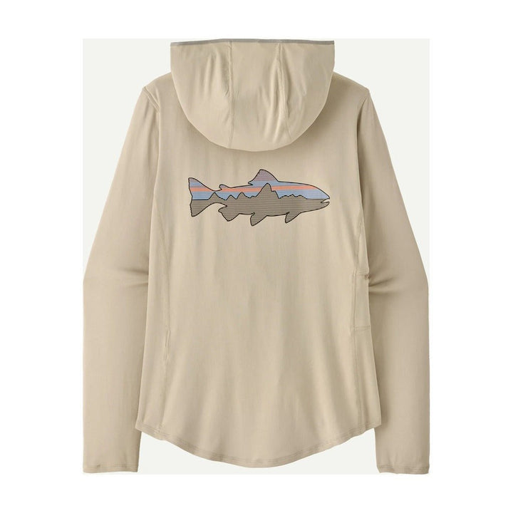 Patagonia - W's Tropic Comfort Natural Graphic Sun Hoody - Fitz Roy Trout: Pumice - Apparel - Fly Fish Food